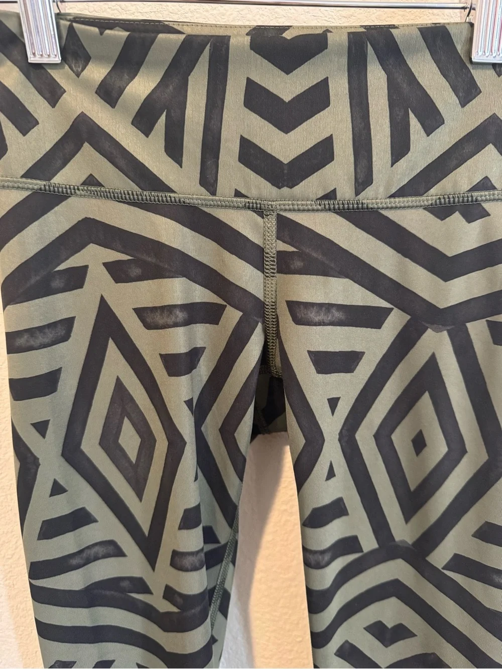 lululemon athletica Olive and Black Geometric Leggings